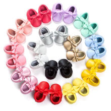 19 color bowknot borlas zapatos de bebé niño suela suave mocasines infantil